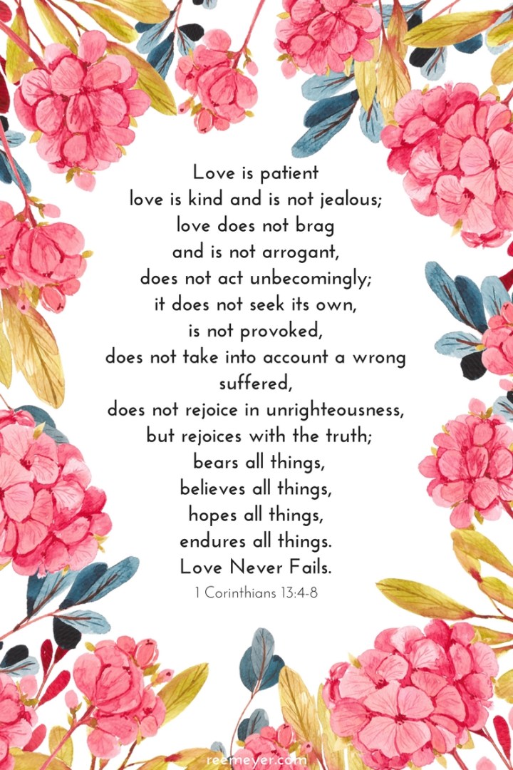 1 Corinthians 13 Printable from reemeyer.com