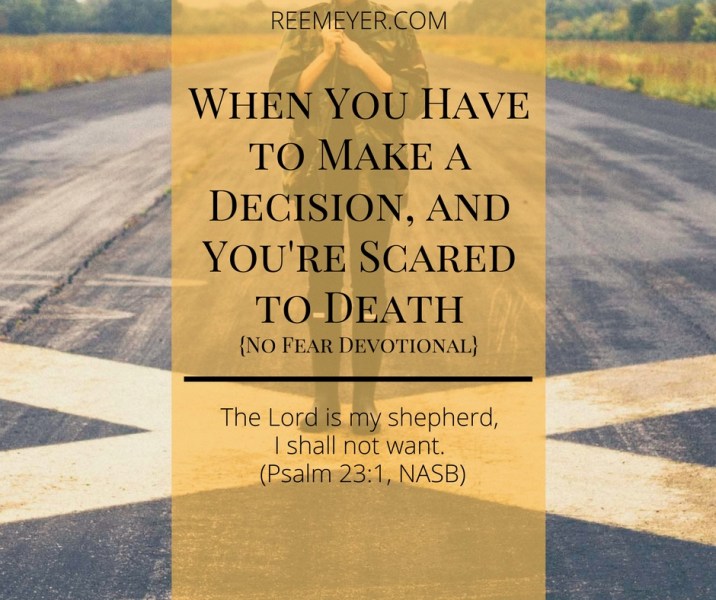 "I found myself praying Psalm 23, over and over. "The LORD is my Shepherd, the LORD is my Shepherd, the LORD is my Shepherd, the LORD is my Shepherd..."  I realized that I was saying the Lord is my Shepherd, and I know He is a good shepherd. But I was acting like He was standing ahead of me on the "right" path, watching from afar to see if I made the "right" choice. And that's not what a good shepherd does. A good shepherd walks with his sheep, guiding them, providing companionship, protection and care. Surely for a sheep in the care of a good shepherd, any path where the shepherd is can be the "right" path."